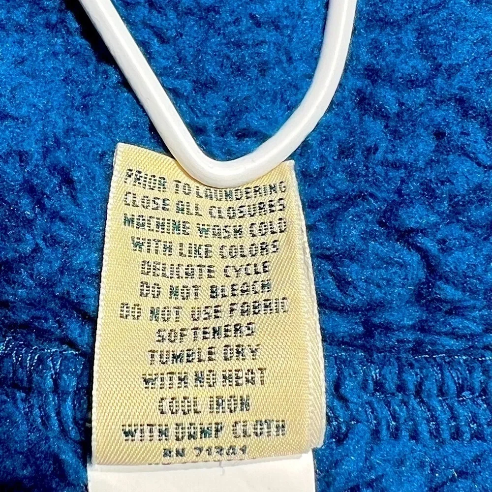 L.L. Bean Women’s Fleece Sweater - Large - Front pocket - Royal Blue and Greige